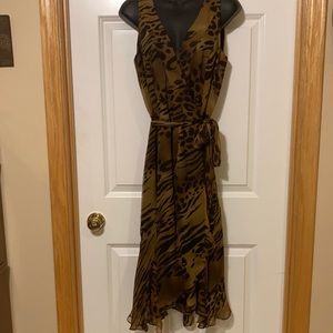 I.C.E Animal Print Wrap Dress. size8